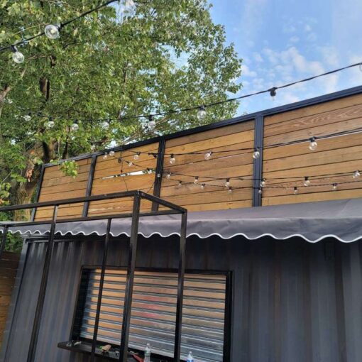 The container at The Outer Space (Bronx, NY). An outdoor event venue. it is Available for a private family gathering or party with friends.